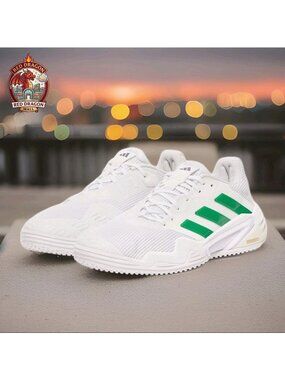 Adidas Barricade 13 GC Tennis Pickleball Shoes White Green JP7748 - Men's Sz 10